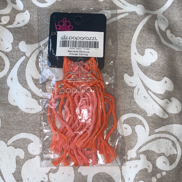 Paparazzi Macramé Rainbow Orange Earrings NEW WITH TAGS - Picture 4 of 7